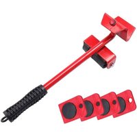 Müheloses Set zum Transportieren schwerer Möbel, Schwerlastrolle, Transporteur schwerer Möbel, mit 1 Hubstange und 4 beweglichen Rollen zum Anheben Müheloses Set zum Transportieren schwerer Möbel, Schwerlastrolle, Transporteur schwerer Möbel, mit 1 Hubstange und 4 beweglichen Rollen zum Anheben von GALOZZOIT