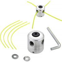 Universal-Freischneiderkopf, Aluminiumdraht-Trimmerkopf, Doppelfaden-Spulenkopf, Nylonfaden für Trimmer, 1 Fadenkopf + 4 Fäden Universal-Freischneiderkopf, Aluminiumdraht-Trimmerkopf, Doppelfaden-Spulenkopf, Nylonfaden für Trimmer, 1 Fadenkopf + 4 Fäden von GALOZZOIT