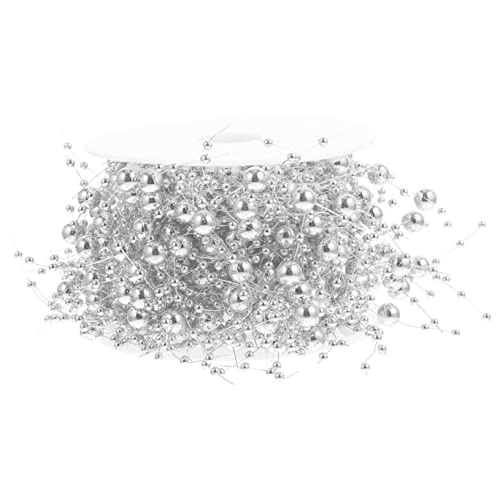 GALPADA 1 Rolle Vase Perlenkette Juwelen Perlen Perlenperlen Zum Basteln Kunstperlen Goldene Quaste Perlenkerze Krippe Eingerichtet Perle Für Schmuck Aufkleber Lichter Silver Plastik von GALPADA