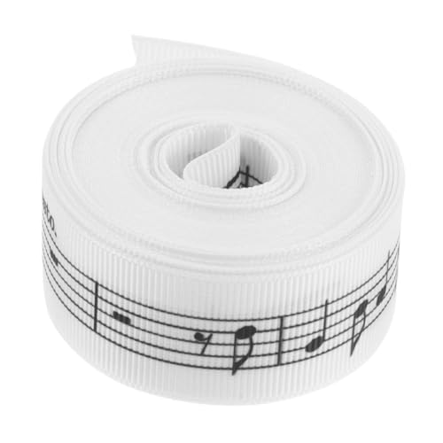 GALPADA 1 Rolle Wickelband Musikband Bastelbänder Festliches Band Verpackungsband Für Stylish Ribbon Partyverpackungsbänder Präsentieren Sie Wickelzubehör Packband Polyester Weiß von GALPADA