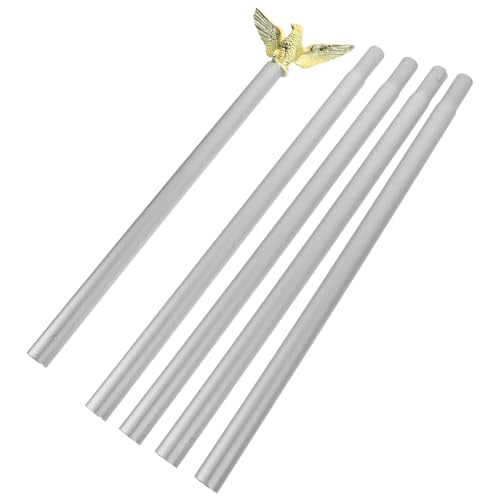 GALPADA Aluminium Fahnenmast 6 Fuß mit Drehbarem Ring Outdoor Fahnenmast Satz für Garten Wetterfest Leicht Aufzubauen Abnehmbar von GALPADA