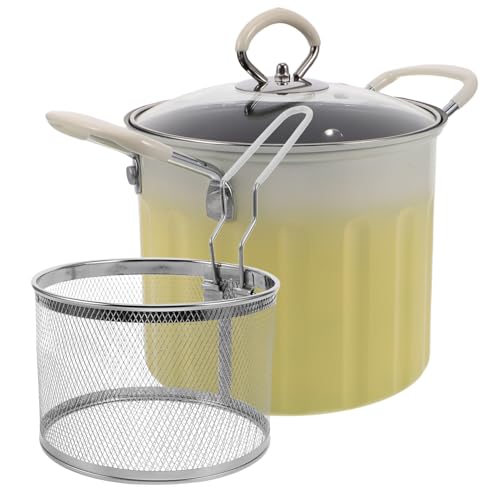 GALPADA Tempura Fritteuse aus Gusseisen Multifunktionaler Kochtopf mit Deckel für Induktionsherde Rutschfeste Basis Hitzebeständige Griffe von GALPADA