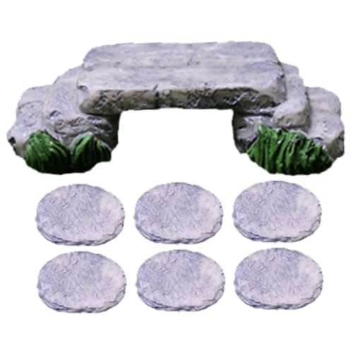 GALPADA 1Satz Miniatur Brücke Dekoration mit Mini Trittsteinen Gartenzubehör für Bonsai Aquarien und Projekte Wetterfest und Vielseitig Einsetzbar GALPADA 1Satz Miniatur Brücke Dekoration mit Mini Trittsteinen Gartenzubehör für Bonsai Aquarien und Projekte Wetterfest und Vielseitig Einsetzbar von GALPADA