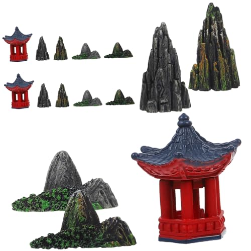 GALPADA 1 Satz Miniatur Pavillon Ornamente für Garten und Bonsai Teiliges mit Berglandschaft Dekoration Widerstandsfähigem Harz für Outdoor Gestaltung und Teetisch Deko GALPADA 1 Satz Miniatur Pavillon Ornamente für Garten und Bonsai Teiliges mit Berglandschaft Dekoration Widerstandsfähigem Harz für Outdoor Gestaltung und Teetisch Deko von GALPADA