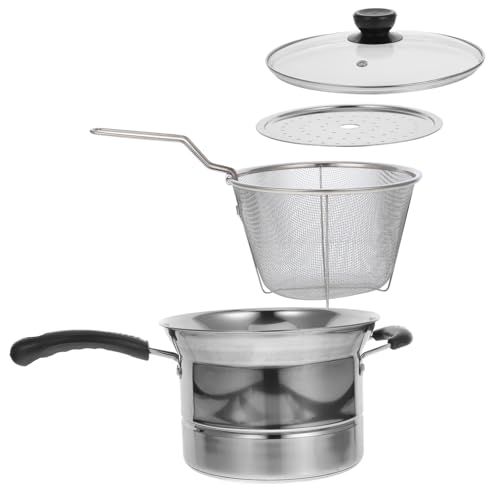 GALPADA 1 Satz Multifunktionaler Suppentopf Töpfe Gekleidet Friteuse Antihaft-braten Edelstahlkochgeschirr Bratpfanne Mit Sieb Induktion Dual Nicht -stick Stock Pot Rostfreier Stahl Silber von GALPADA