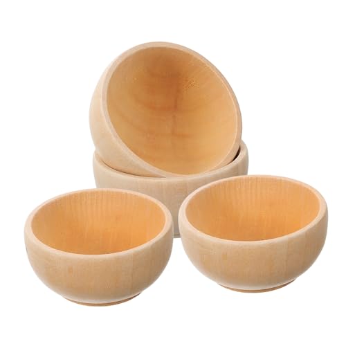 GALPADA 1 Satz Teiliges Set Holzschalen Unbehandelte Diy Holzspielzeuge Für Kreative Bastelprojekte Für Fantasie Und Handwerklichen Fähigkeiten 4 Stück von GALPADA