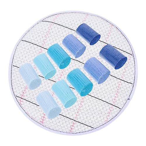 GALPADA 1 Satz Teppichgarn Set Acrylwolle DIY Knüpfmaterial für Teppiche Kissen und Decken Blau mit Runder Unterlage Langlebig und Pflegeleicht für Kreative Projekte von GALPADA