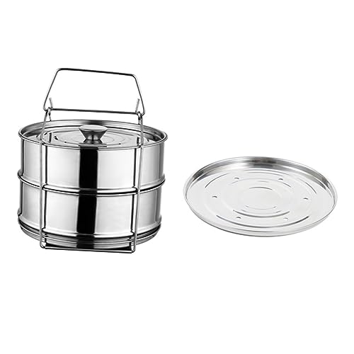 GALPADA 1 Satz Zwei Layer Dampfgarer Multifunktionale Dampfschicht für Gemüse und als Tragbare Lunchbox für Gesundes Kochen und Einfache Handhabung von GALPADA
