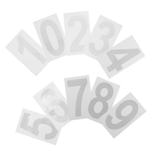 GALPADA 10 Blatt Reflektierende Wetterfeste Zahlenaufkleber Selbstklebend Groß Langlebig und UV beständig für Briefkasten Behälter Hausnummer Außen Vielseitig Einsetzbar von GALPADA