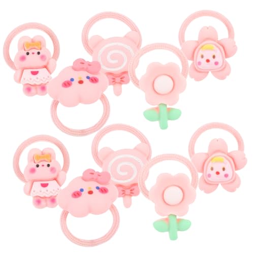 GALPADA 10 Stück Hund Haargummis für Kleine Hunde und Katzen Schonend zum Fell Dekorative Pet Rubber Bands mit Rosa Hasenmotiv Modische Haarschleifen für Haustierpflege und Styling von GALPADA