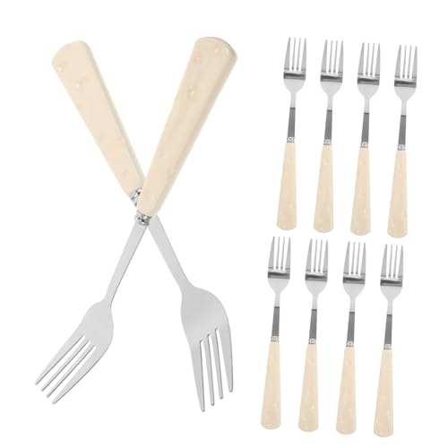 GALPADA 10 Stück Teiliges Dessertgabeln mit Faux Keramikgriff Lustige und Leichte Gabeln für Obstsalat Pasta und Käse für Küche Restaurant und Partys GALPADA 10 Stück Teiliges Dessertgabeln mit Faux Keramikgriff Lustige und Leichte Gabeln für Obstsalat Pasta und Käse für Küche Restaurant und Partys von GALPADA