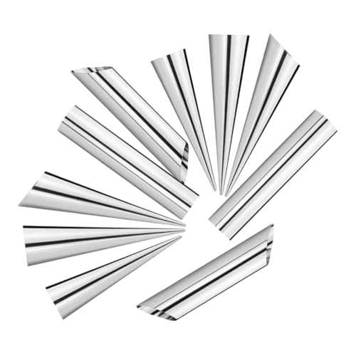 GALPADA 10 Stück Teiliges Edelstahl Croissant Backform Konische und Röhrenförmige Hörnchen Backmold Wiederverwendbar Platzsparend für Süße Backwaren und Gebäck Dekoration von GALPADA
