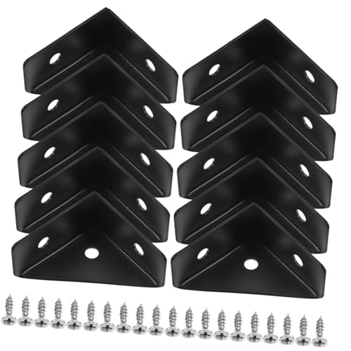 GALPADA 10 Stück Teiliges Edelstahl Winkelverbinder Dreieckige Eckwinkel Möbelverbinder Schraubwinkel für Bettgestell Regalträger Wandwinkel Rostfrei Stabil Einfach zu Montieren von GALPADA
