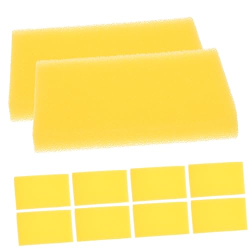 GALPADA 10 Stück Teiliges Feinporiges Aquarium Filter Schwamm Pad Vielseitiger Biologischer Schwammfilter für Fischbecken Terrarien und Aquaponik Zuschneidbar Absorbierend Langlebig Gelb von GALPADA