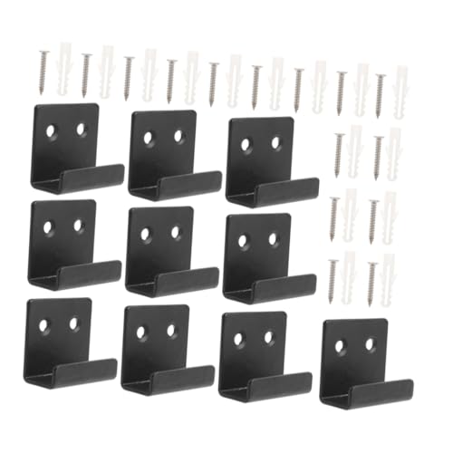GALPADA 10 Stück Teiliges Fliesenhalter Schwarz mit Schrauben und Dübeln Wandmontage Haken für Keramikfliesen Rostbeständig Vielseitig für Wohn und Bürodekoration von GALPADA