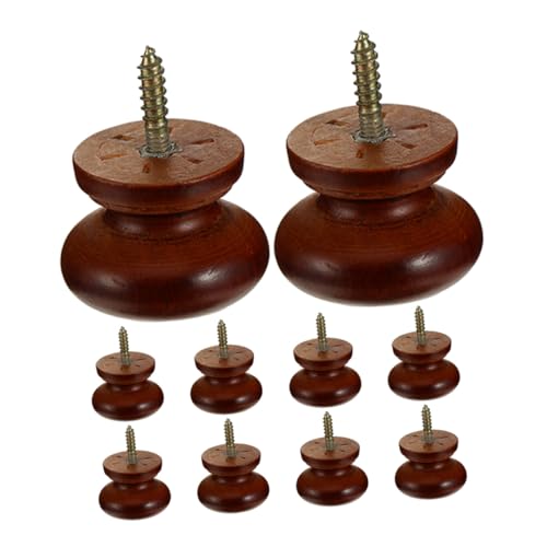 GALPADA 10 Stück Teiliges Runde Möbelgriffe aus Massivem Holz Selbstschneidende Einloch-schubladengriffe Komfortabler Holzschrankknopf Einfache Montage Langlebig für Kommoden von GALPADA