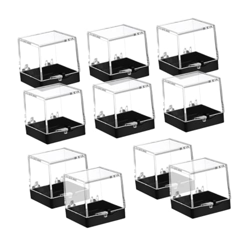 GALPADA 10 Stück Teiliges Transparente Mineral Aufbewahrungsbox Quadratische Ausstellungsbox für Schmuck und Uhren Staubdicht Leicht zu Reinigen für Sammlerstücke und Dekoration von GALPADA
