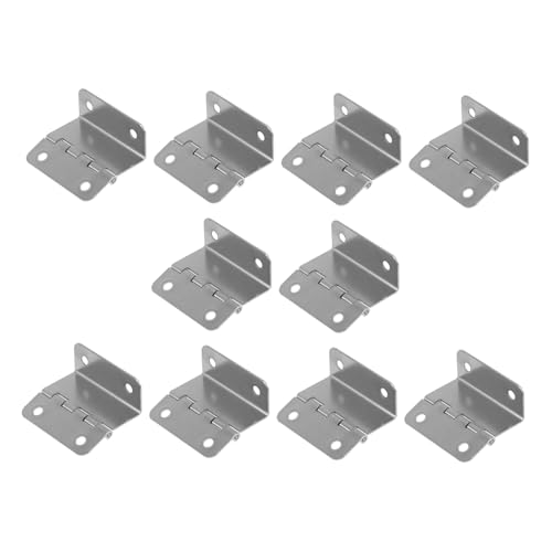 GALPADA 10 Stück Teiliges Vierloch Winkelscharniere aus Metall für Holzkisten Dreifach Klappbare Rostfreie Innenscharniere mit Glatter Oberfläche und Geräuschlosem Öffnen von GALPADA