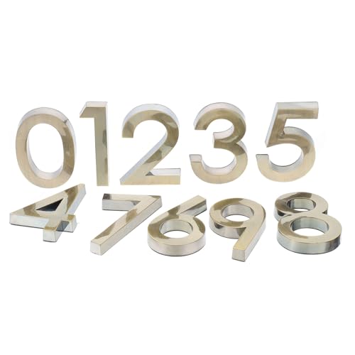 GALPADA 10 Stück Teiliges Zahlen Sticker Selbstklebend Retro Stil Wetterfest für Hausnummern Hotelzimmer Bürotüren Einfache Montage Langlebig Antike Kupferoptik von GALPADA