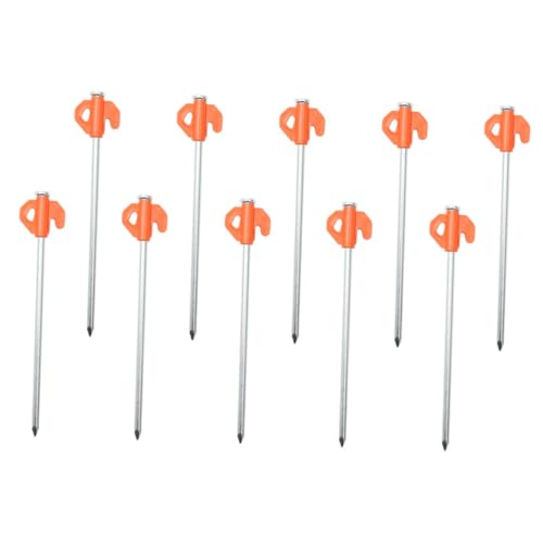 GALPADA 10 Stück Teiliges Zeltheringe Stahl Erdspieße Zeltbefestigung Windfest Robust Orangefarbene Camping Heringe für Harten Boden Outdoor Zeltnägel Leicht Tragbar GALPADA 10 Stück Teiliges Zeltheringe Stahl Erdspieße Zeltbefestigung Windfest Robust Orangefarbene Camping Heringe für Harten Boden Outdoor Zeltnägel Leicht Tragbar von GALPADA