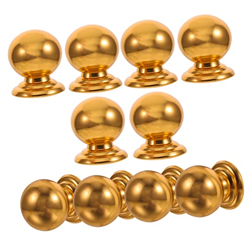GALPADA 10 Teiliges Runde Mattgoldene Aluminium Möbelknöpfe Robuste Schrankgriffe für Kommoden und Kleiderschränke Langlebig Rostfrei Einfache Montage von GALPADA