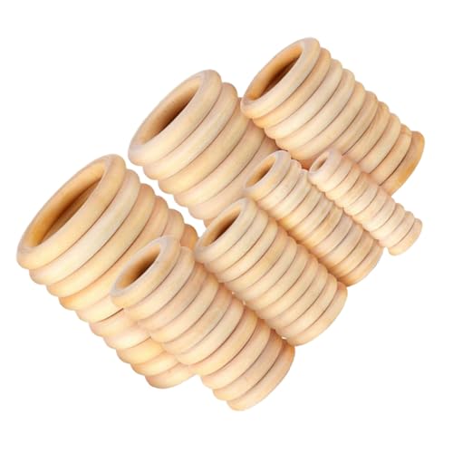 GALPADA 100 Stück Teiliges Natürliche Holzringe in Runde Unvollendete Holzanhänger Langlebige DIY Bastelringe für Vorhänge Schmuck Dekoration und Handarbeiten von GALPADA