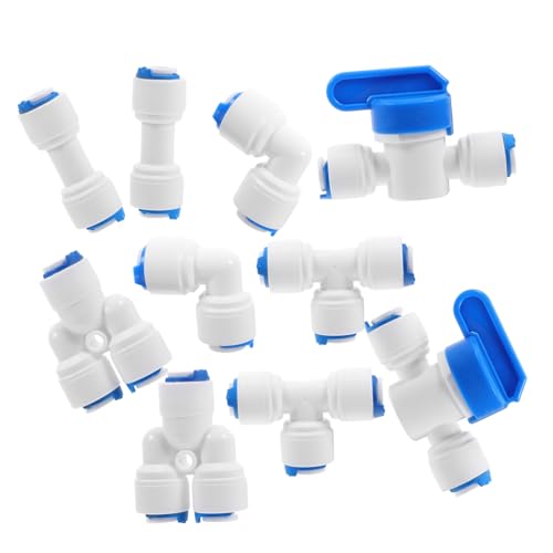 GALPADA 10Stücke Wasserrohrverschraubungen Verbindungsset für Wasserfilter Kühlschrank Eismaschine Einfaches Push To Fit Design Langlebige von GALPADA
