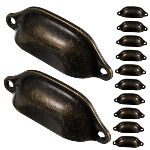 GALPADA 12 Stück Teiliges Antike Muschel griffe aus Vintage Küchenschrank griffe Halbrund Einfache Montage Geeignet für Möbel Schränke Kleiderschränke und Kommoden von GALPADA