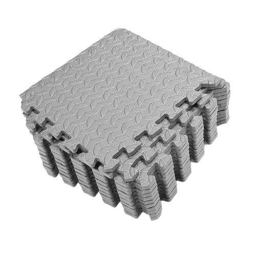 GALPADA 12 Stück Teiliges Eva Bodenmatten mit Blattstruktur Dicke Absorbierende Matten für Fitness Tanzraum und Workouts rutschfest von GALPADA