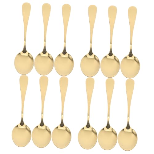 GALPADA 12 Stück Teiliges Goldbesteck Set aus mit Luxuriöser Spiegeloberfläche Kleine Dessert und Espressolöffel Komfortabel und Spülmaschinenfest für Kaffee Eiscreme und Festliche GALPADA 12 Stück Teiliges Goldbesteck Set aus mit Luxuriöser Spiegeloberfläche Kleine Dessert und Espressolöffel Komfortabel und Spülmaschinenfest für Kaffee Eiscreme und Festliche von GALPADA