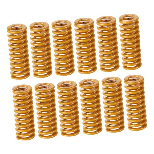 GALPADA 12 Stück Teiliges Heizbett druckfedern aus Federstahl Gelbe Leichte Zugfedern Kompatibel mit Gängigen Hot Beds Stabile Nivellierung der Druckplattform Professionelles Zubehör für von GALPADA