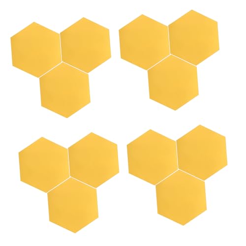 GALPADA 12 Stück Teiliges Selbstklebende Sechseckige Spiegel Wanddekoration Abnehmbare Goldene Wandfliesen für Wohnzimmer Schlafzimmer Badezimmer Moderner Spiegel mit Geometrischem Design von GALPADA