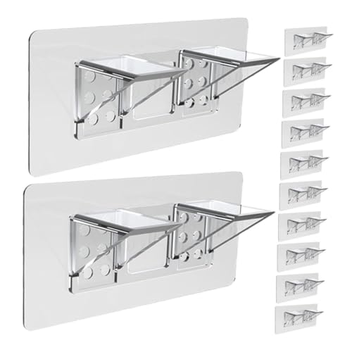 GALPADA 12 Stück Teiliges Transparentes Regalbodenträger ohne Bohren Doppelte Lochreihe Stabiles Haltesystem für Schränke Bücherregale Kleiderschränke und Vielseitige Wandmontage GALPADA 12 Stück Teiliges Transparentes Regalbodenträger ohne Bohren Doppelte Lochreihe Stabiles Haltesystem für Schränke Bücherregale Kleiderschränke und Vielseitige Wandmontage von GALPADA