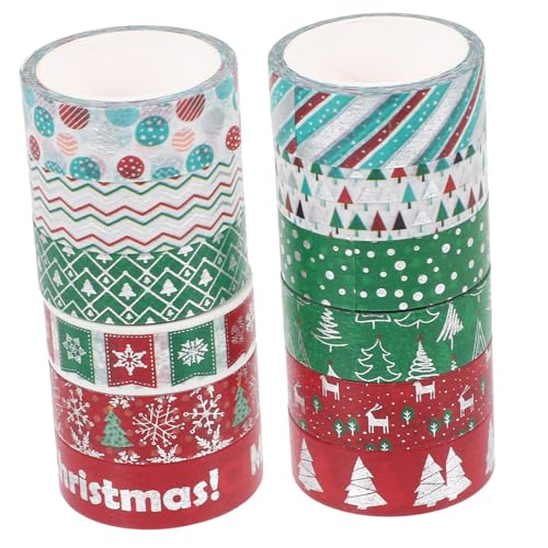 GALPADA 12 Stück Teiliges Weihnachts Washi Tape Goldfolienverziert Farblich Assortiert Dekoratives Klebeband für Scrapbooking Journale Geschenkverpackung und DIY Bastelprojekte GALPADA 12 Stück Teiliges Weihnachts Washi Tape Goldfolienverziert Farblich Assortiert Dekoratives Klebeband für Scrapbooking Journale Geschenkverpackung und DIY Bastelprojekte von GALPADA