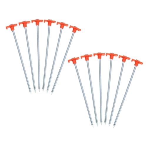 GALPADA 12 Stück Teiliges Zeltheringe aus Verstärktem Stahl Windfeste Zeltnägel für Camping Strand Outdoor Geeignet für Zelte Markisen Pavillons Robust und Leicht Einfache Handhabung von GALPADA