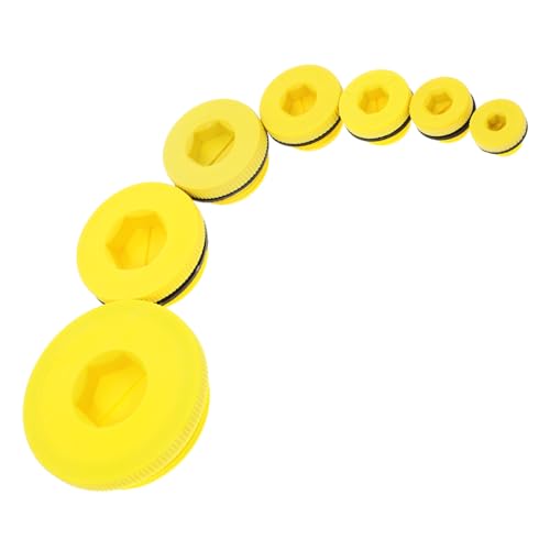 GALPADA 13 Stück Teiliges Hydraulische Gewindekappen aus Langlebigem Pom und PP Sechskantige Dichtungsschrauben für Zuverlässige Abdichtung in Hydrauliksystemen Vielseitig Einsetzbar Gelb von GALPADA