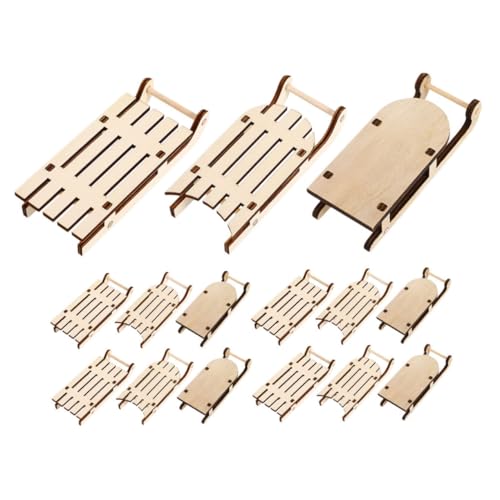 GALPADA 15 Stück Mini Holzschlitten für Festliche Tischdekoration DIY Bastelprojekte Rustikale Wohnaccessoires Verschiedene von GALPADA