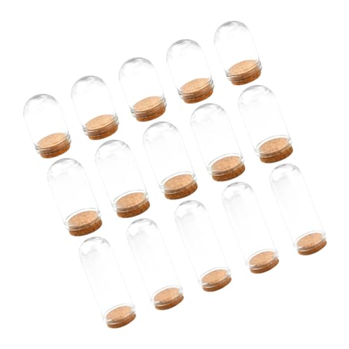 GALPADA 15 Stück Teiliges Mini Glasglocken mit Holztablett Transparente Glasdomes für Tischdekoration Langlebige Glasvitrinen mit Eleganter Runder Form als Trockenblumenschmuck und GALPADA 15 Stück Teiliges Mini Glasglocken mit Holztablett Transparente Glasdomes für Tischdekoration Langlebige Glasvitrinen mit Eleganter Runder Form als Trockenblumenschmuck und von GALPADA