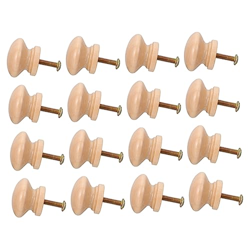 GALPADA 16 Stück Teiliges Runde Holzknöpfe für Schranktüren und Möbel Elegante und Einfache Installation für Kommode Kleiderschrank und Küchenschränke Geeignet von GALPADA