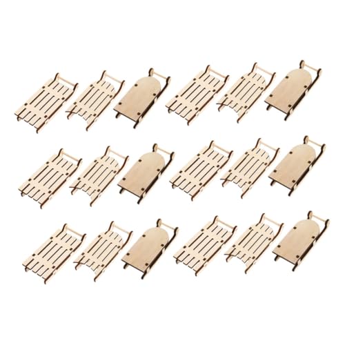 GALPADA 18 Stück Teiliges Holzschlitten Weihnachten Miniatur-holzschlitten zum Hängen Diy-freundliche Langlebige Weihnachtsbaumdekoration Vielseitig für Festliche Bastelprojekte und von GALPADA