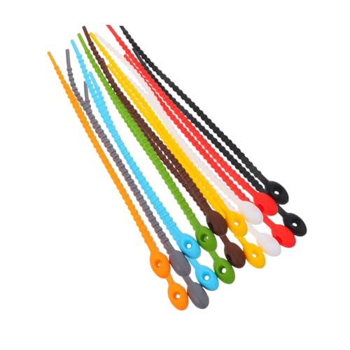 GALPADA 18 Stück Teiliges Silikonbasierte Kabelbinder Elastisch Selbstsichernd Wiederverwendbar Flexibel und Schonend für Kabel und Desktop Organisation Vielseitig für Büro und Zuhause von GALPADA