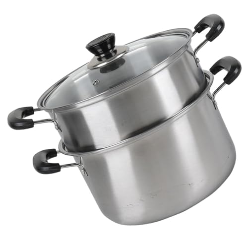 GALPADA 1Satz Dampfgarer mit Abnehmbarem Griff Suppentopf für Meeresfrüchte Gemüse und Suppen Wiederverwendbarer Dampfkorb Geeignet für Herdarten Rostfrei von GALPADA