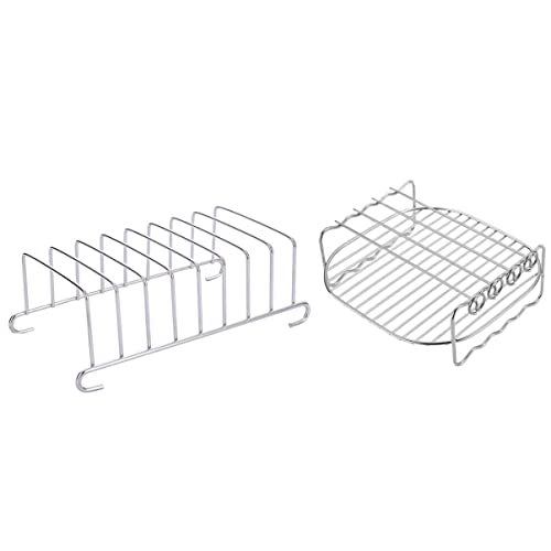 GALPADA 1Satz Fritteusen Zubehör Grillrost mit Toast Rack und Spießen Hochtemperaturbeständig für Heißluftfritteuse Praktisch und Langlebig von GALPADA