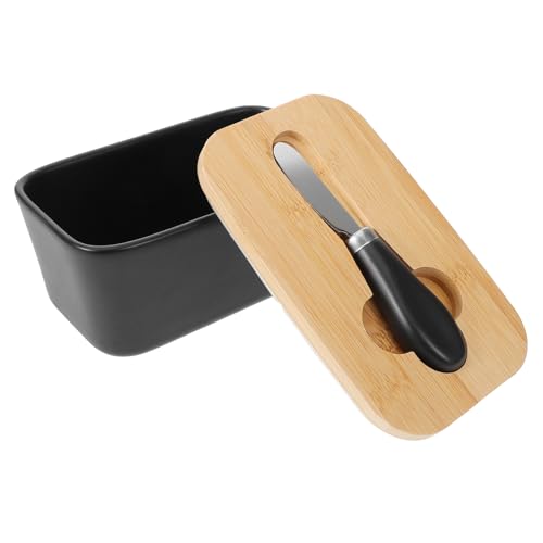 GALPADA 1Satz Keramische Butterdose mit Deckel und Messer Multifunktionaler Butterbehälter für Küche und Restaurant Aufbewahrung für Snacks und Käse für GALPADA 1Satz Keramische Butterdose mit Deckel und Messer Multifunktionaler Butterbehälter für Küche und Restaurant Aufbewahrung für Snacks und Käse für von GALPADA