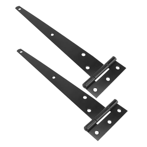 GALPADA 2 STÜCK Form Scharniere Pulverbeschichtet Schwarz Rostfrei Torband mit Schraublöchern für Türen und Tore Möbelbeschläge Langlebig und Flexibel von GALPADA