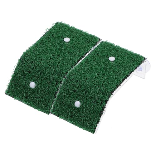 GALPADA 2 STÜCK Schildkröten Kletterplattform mit Realistischem Grünem Rasen Basking Platform für Terrarien und Aquarium rutschfeste Langlebige Sonnenterrasse für Wasserschildkröten und von GALPADA