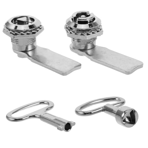 GALPADA 2 Sätze Metall schlosssatz Schlüssel Sichere Ersatzschlösser für Verteiler Briefkasten Flach und Dreieckig Langlebige Metallkern schubladen Schrankschlösser mit Riegel von GALPADA
