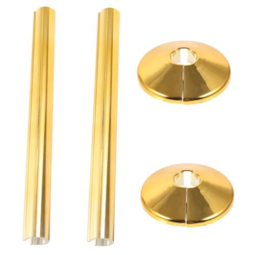GALPADA 2 Sätze Teiliges Heizkörperrohr abdeckungsset aus Langlebigem PVC Goldfarbene Dekorative Rosetten für Wasserrohre Einfache Montage Rostfrei Vielseitig Einsetzbar für Wohn von GALPADA