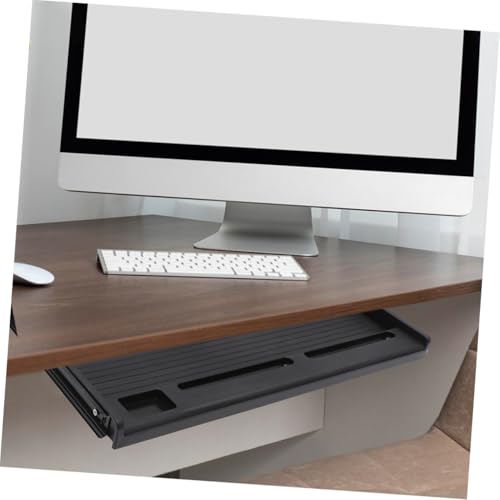 GALPADA 2 Sätze Teiliges Keyboard Tray mit Schublade Platzsparender Schreibtisch Organizer Tisch Ausziehbar Einfache Installation Robustes Pp Metall Material für Büro und Zuhause von GALPADA