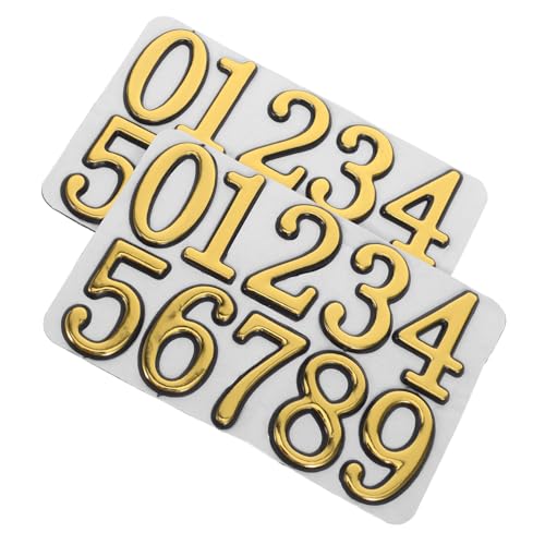 GALPADA 2 Sets Selbstklebende Hausnummern: Goldene Briefkastennummern – 0–9 Adressaufkleber Für Außentüren – Selbstklebend Zum Aufkleben Für Haus, Wohnung Und Mülleimer GALPADA 2 Sets Selbstklebende Hausnummern: Goldene Briefkastennummern – 0–9 Adressaufkleber Für Außentüren – Selbstklebend Zum Aufkleben Für Haus, Wohnung Und Mülleimer von GALPADA